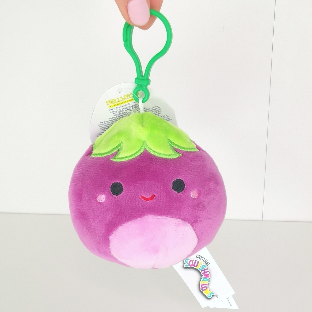 Squishmallow Glena the Eggplant Clip